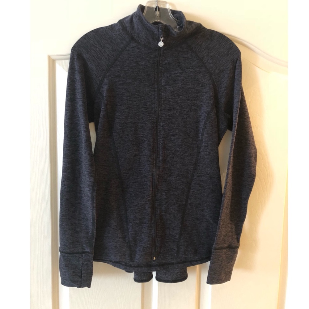 Fitted charcoal/marled workout jacket